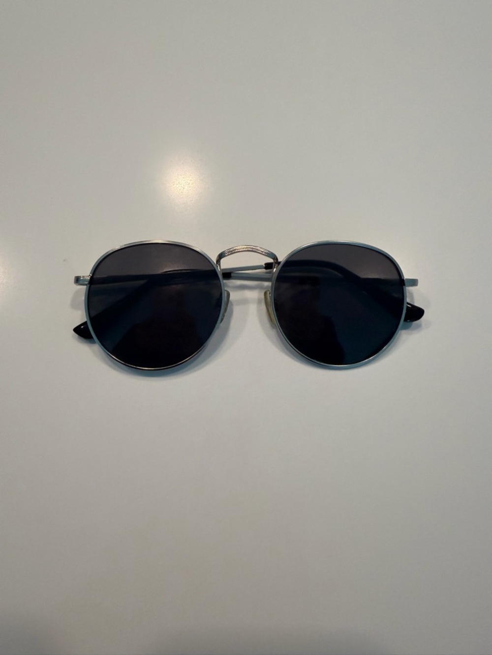 AJ Morgan Round Metal Frame Sunglasses - Silver Frame, Dark Lenses